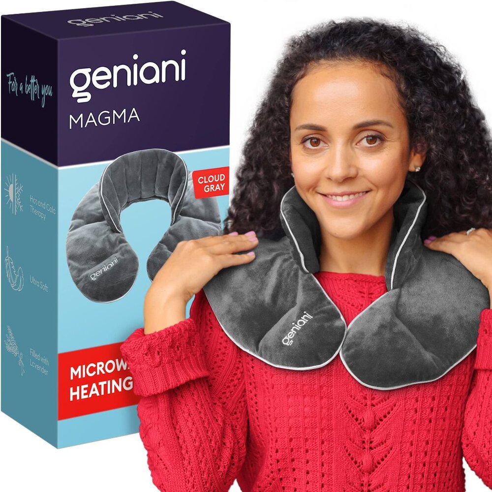 New GENIANI Microwavable Heating Pad for Neck and Shoulders with Herbal